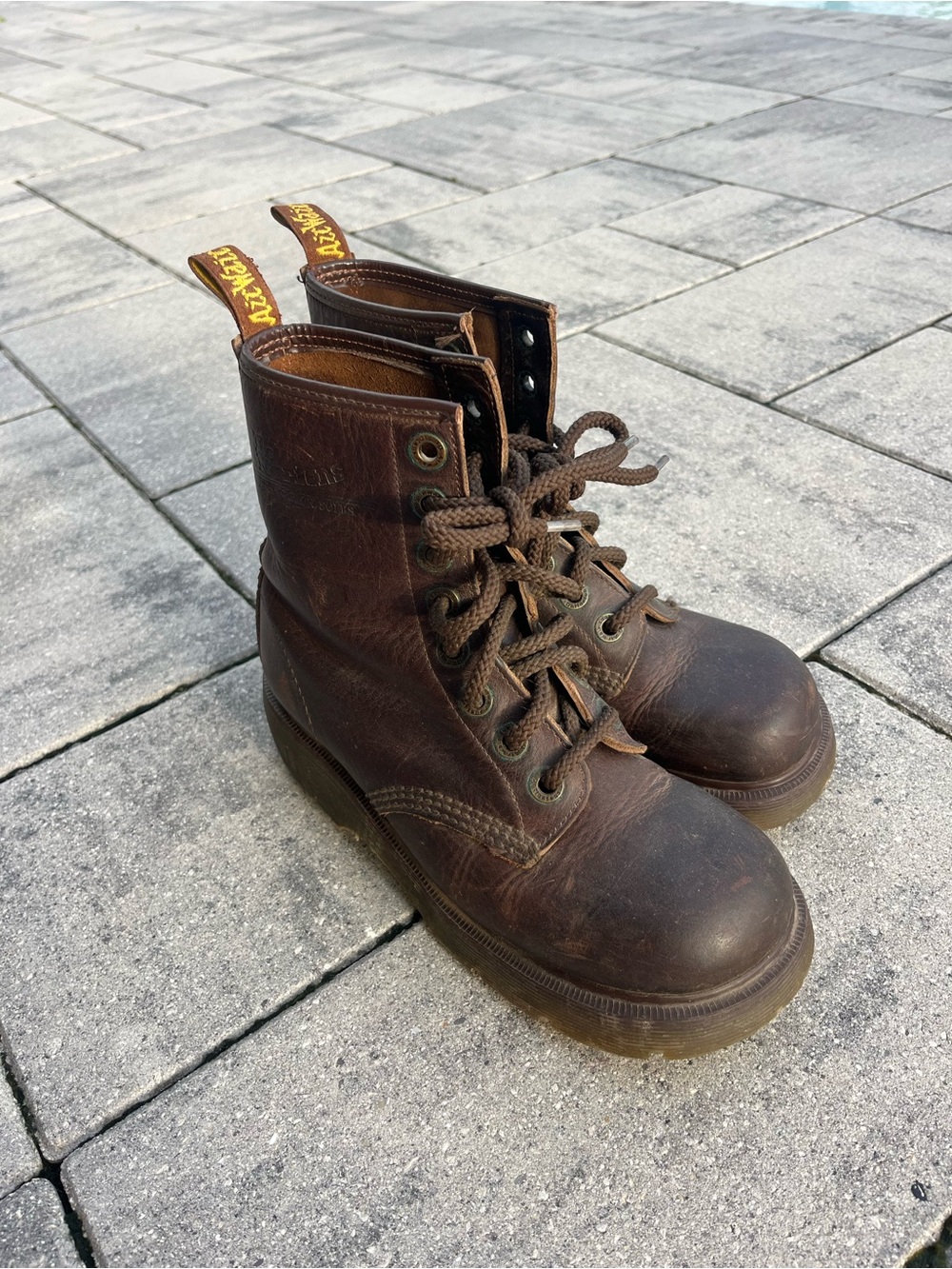 Dr. Martens Brown Leather Combat Boots - Women’s
